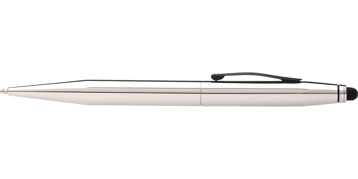 Tech2 Chrome dual-function ballpoint pen by A.T. Cross, silver barrel with black clip on Tampa Home & Garden Store