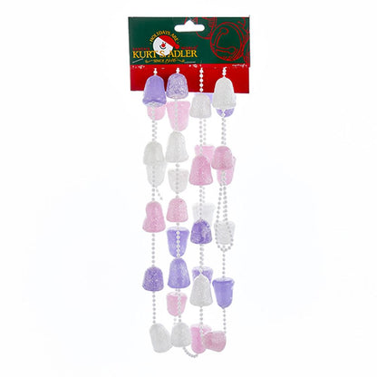 Guirlande de bonbons gélifiés roses, violets et blancs pailletés