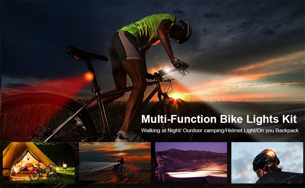 Usb Rechargeable Bike Light and Front Torch Stevvex ST90SP6100VJP bicycle accessory on Tampa Home & Garden Store