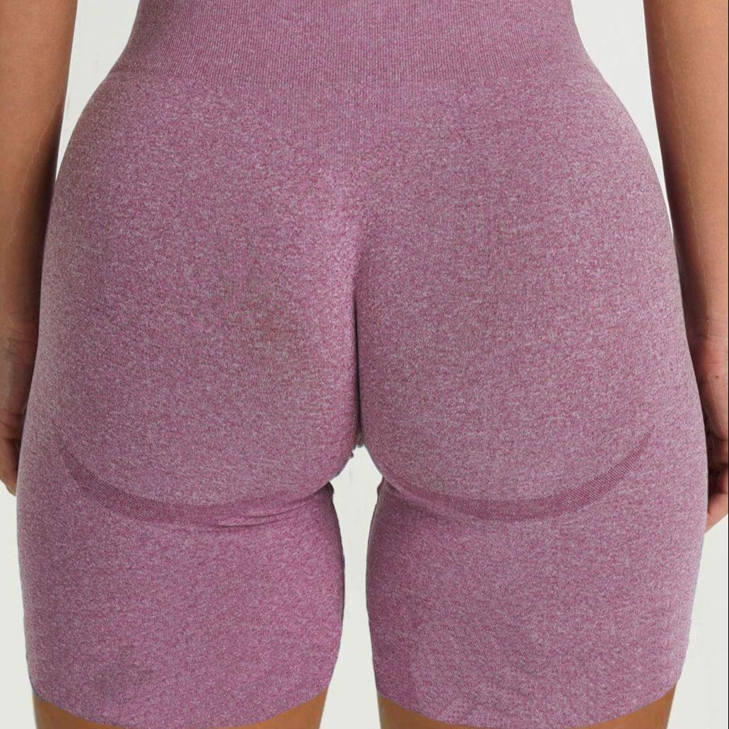 Seamless women's leggings pink-purple heather, high-waist, tight-fit for workouts on Tampa Home & Garden Store