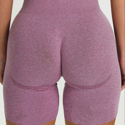 Seamless women's leggings pink-purple heather, high-waist, tight-fit for workouts on Tampa Home & Garden Store