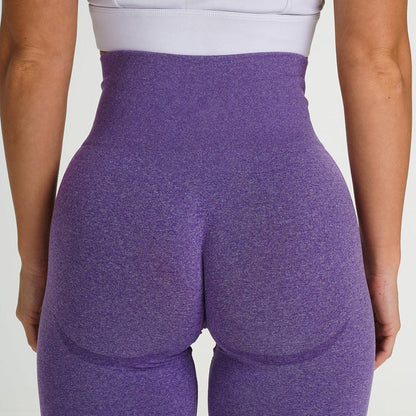 Ultra Soft Women Seamless Leggings purple high-waist Stevvex back view on Tampa Home & Garden Store