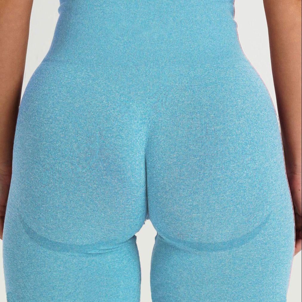 Stevvex ultra soft seamless leggings, light blue high-waist gym pants for workouts on Tampa Home & Garden Store