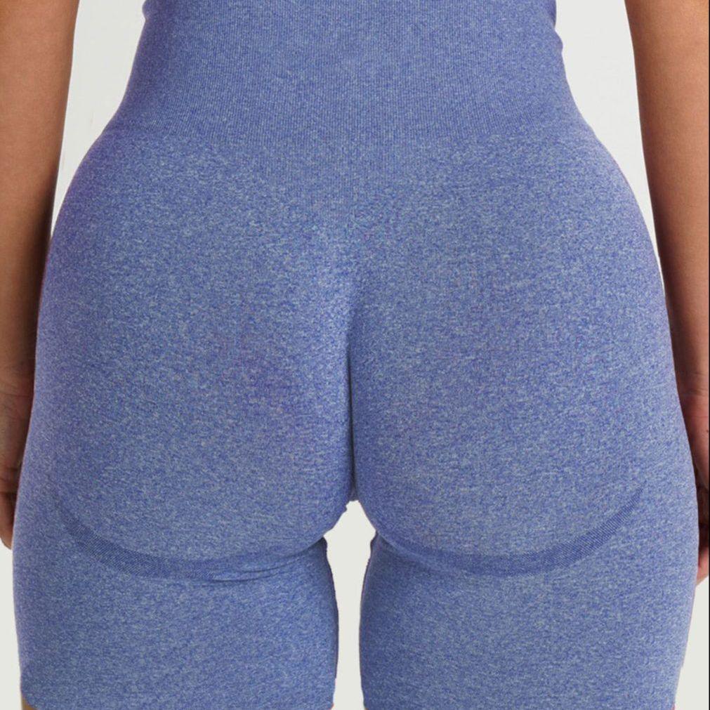 Stevvex Ultra Soft seamless leggings blue heather high waist for workout on Tampa Home & Garden Store