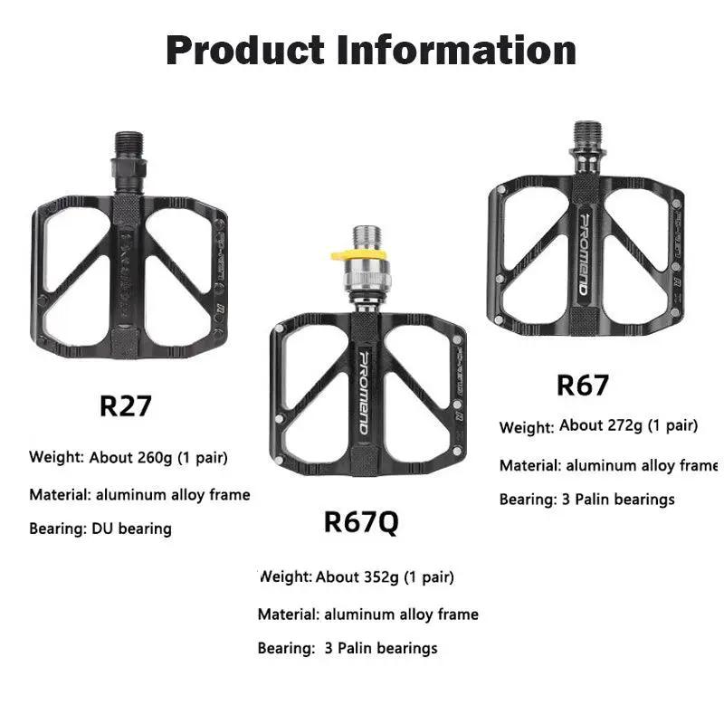 Ultralight 3 Bearing Bike Pedals Sealed Bearings