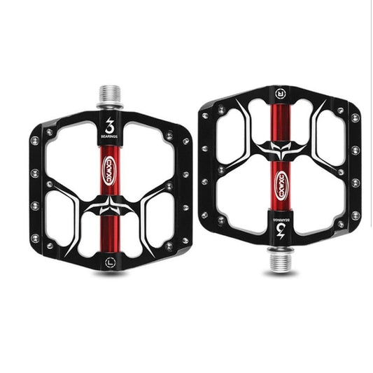 Stevvex ultralight road flat pedal pair with red spindle, anti-slip wide platform and 3 bearings on Tampa Home & Garden Store