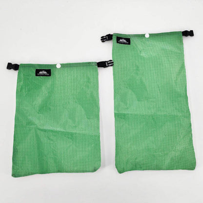 Ultralight ditty bags, Hilltop Packs, green gear organizers, two sizes with black clips on Tampa Home & Garden Store