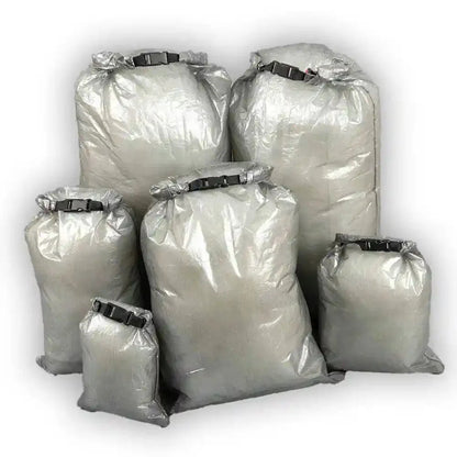 Ultralight Dyneema dry bag set of six in silver gray with roll-top closures by Hilltop Packs LLC on Tampa Home & Garden Store