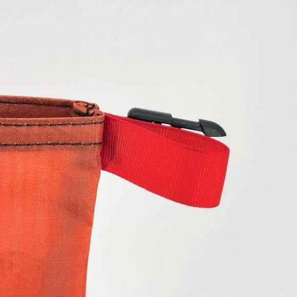 Ultralight Food Bag in solid orange D50T fabric with red strap and black buckle on Tampa Home & Garden Store