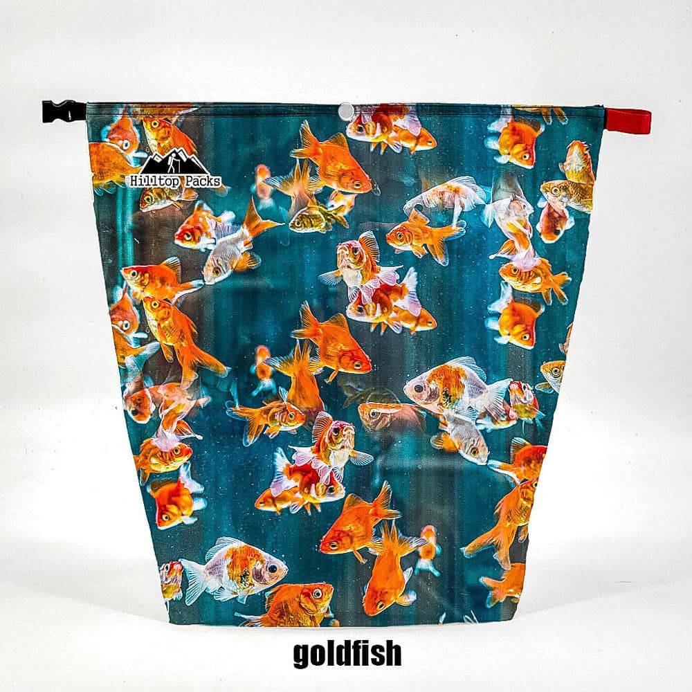 Ultralight food bag with goldfish print, blue D50T fabric, Hilltop Packs LLC on Tampa Home & Garden Store