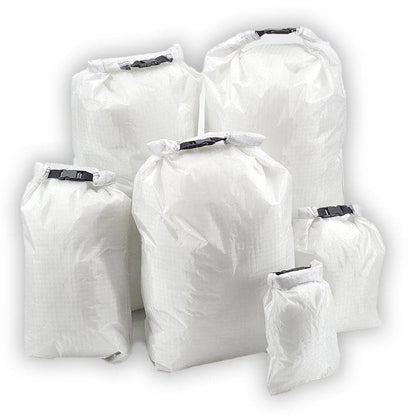Ultralight roll-top dry bag set, white, six bags, Hilltop Packs LLC camping & hiking gear on Tampa Home & Garden Store