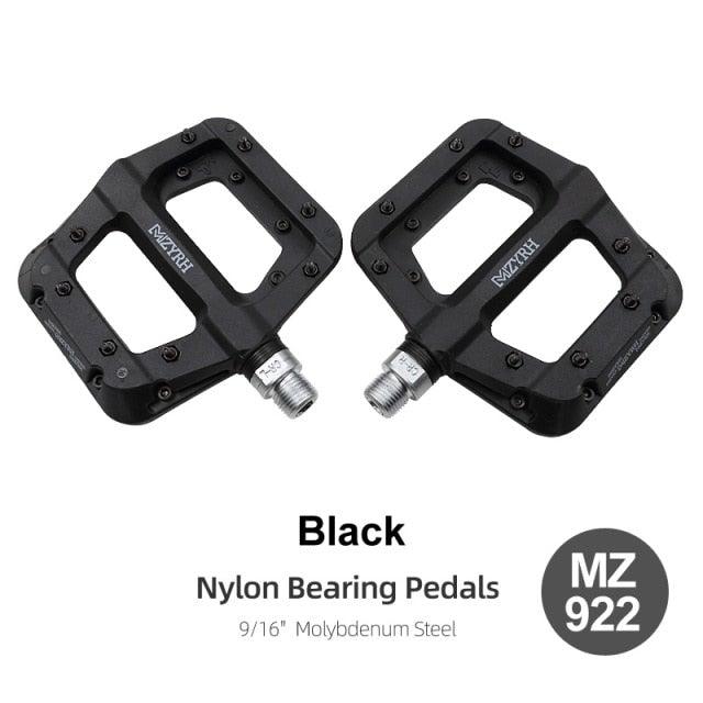 Flat black nylon bicycle pedals by Stevvex, 9/16 inch, non-slip MZ922 on Tampa Home & Garden Store