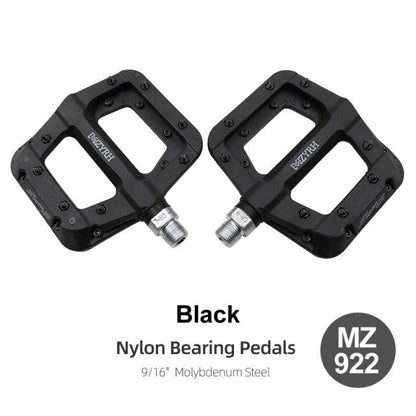Flat black nylon bicycle pedals by Stevvex, 9/16 inch, non-slip MZ922 on Tampa Home & Garden Store