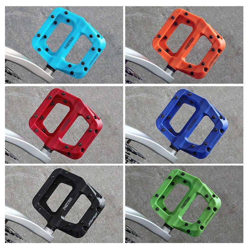 Stevvex Ultralight flat platform bicycle pedals with non-slip surface in six colors on Tampa Home & Garden Store