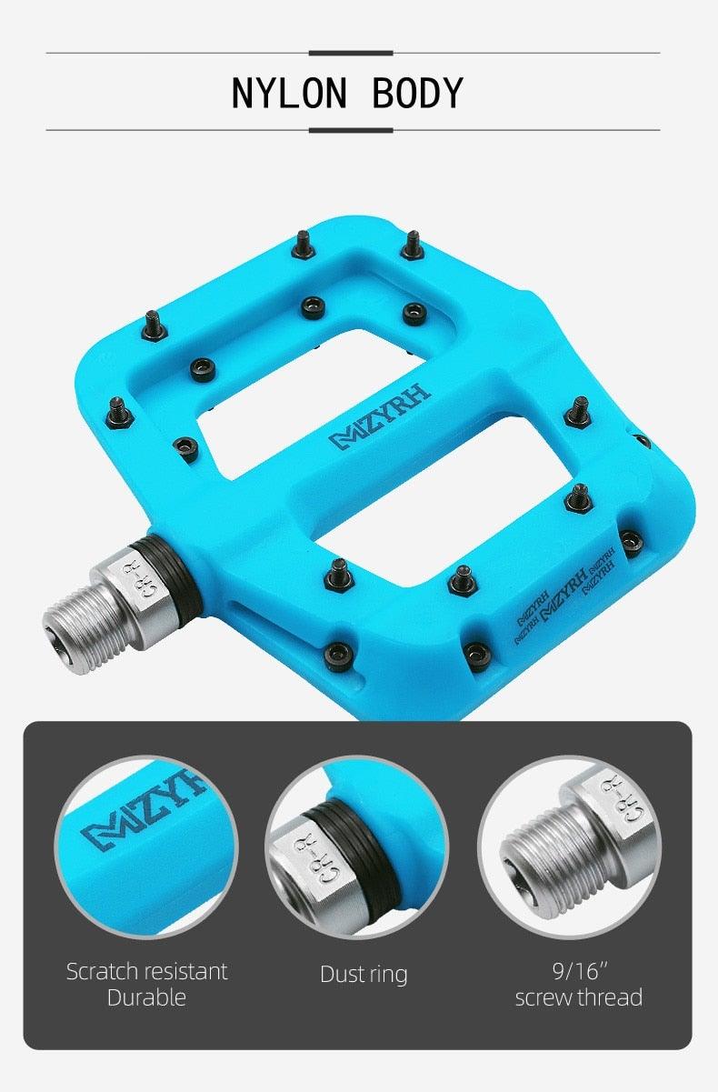 Stevvex nylon road bike pedals blue with flat platform 9/16 screw threads seal bearings on Tampa Home & Garden Store