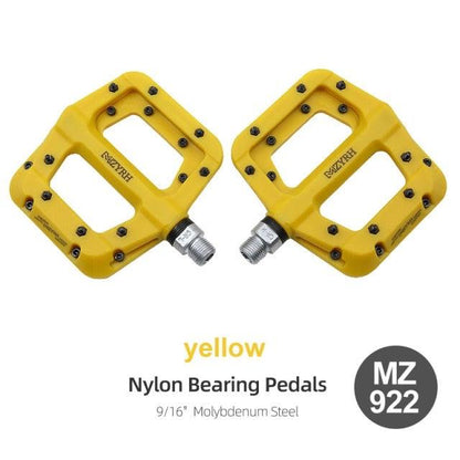 Stevvex yellow nylon pedals pair, flat alloy platform, 9/16 inch molybdenum steel axles on Tampa Home & Garden Store