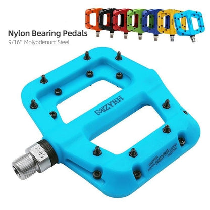 Stevvex nylon bicycle pedals ultralight blue flat platform non-slip 9/16 inch on Tampa Home & Garden Store