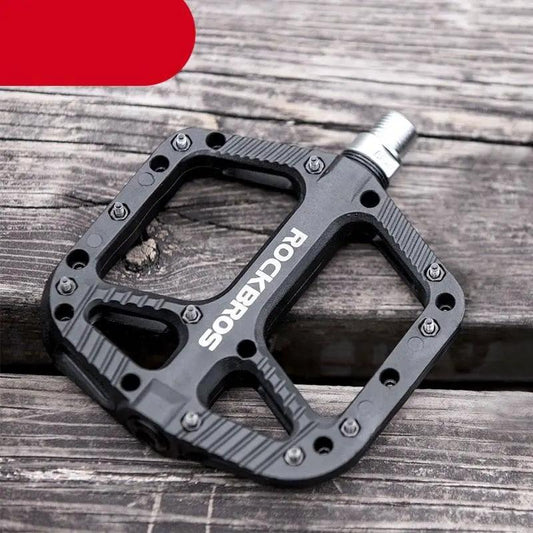 Flat platform bicycle pedal Stevvex ultralight nylon with seal bearings, black MTB pedal on Tampa Home & Garden Store