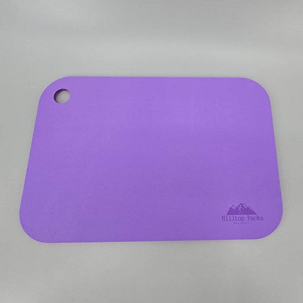 Ultralight Sit Pad purple foam camping seat pad Hilltop Packs LLC top-left hole on Tampa Home & Garden Store