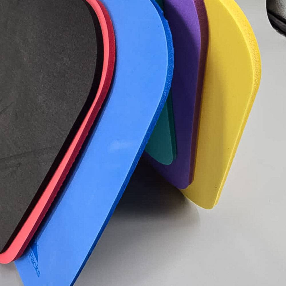 Ultralight Sit Pad set; five colorful foam backpacking seat pads in blue, purple, yellow, pink on Tampa Home & Garden Store