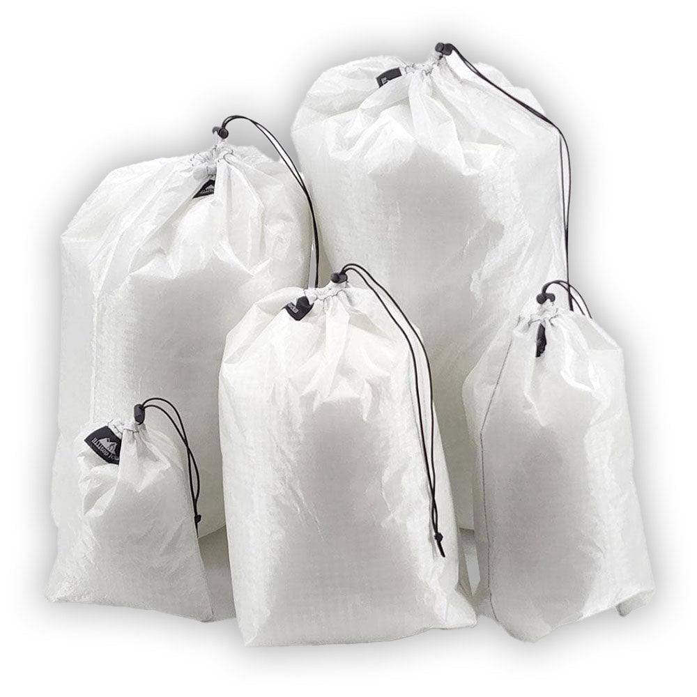 Ultralight Stuff Sack D50T Fabric Gear Organizer white drawstring bags (5) in sizes Hilltop Packs on Tampa Home & Garden Store
