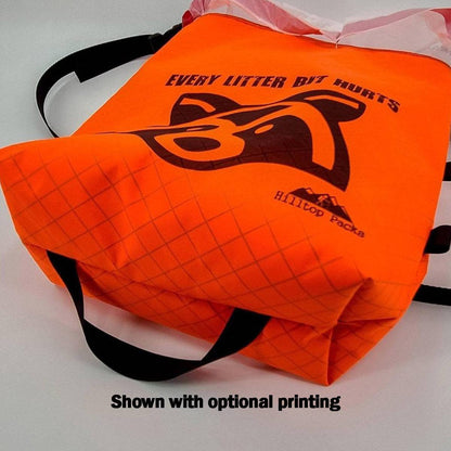 Ultralight Trail Trash Bag ECOPAK Pack-Out orange pack with black straps Hilltop Packs LLC logo on Tampa Home & Garden Store
