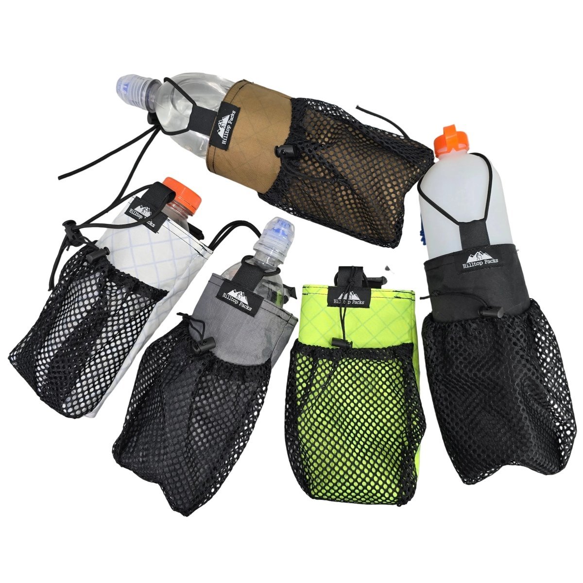 Ultralight Water Bottle Pouch set with shoulder strap mounts, 6 pouches Hilltop Packs LLC on Tampa Home & Garden Store