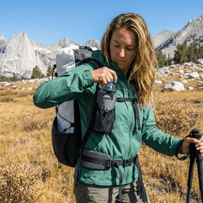 Ultralight Water Bottle Pouch with shoulder-strap mount, gray mesh, Hilltop Packs LLC on Tampa Home & Garden Store