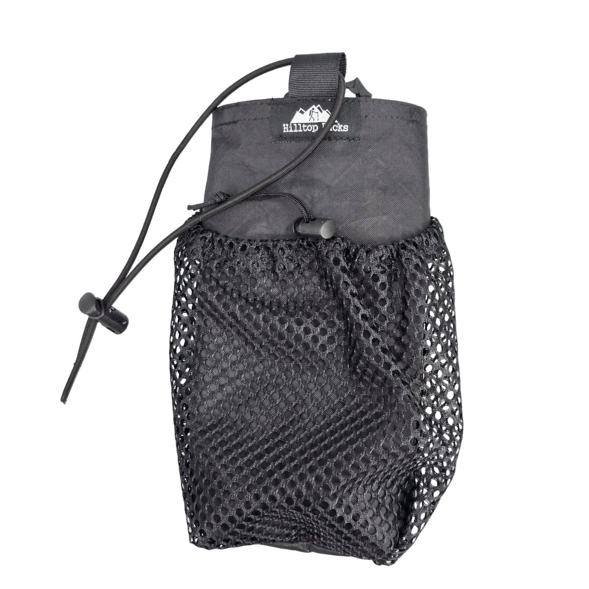 Hilltop Packs Ultralight Water Bottle Pouch with strap mount, black nylon with mesh pocket on Tampa Home & Garden Store