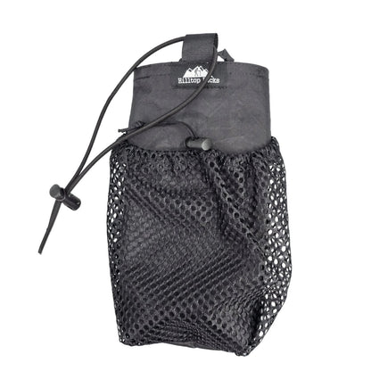 Hilltop Packs Ultralight Water Bottle Pouch with strap mount, black nylon with mesh pocket on Tampa Home & Garden Store