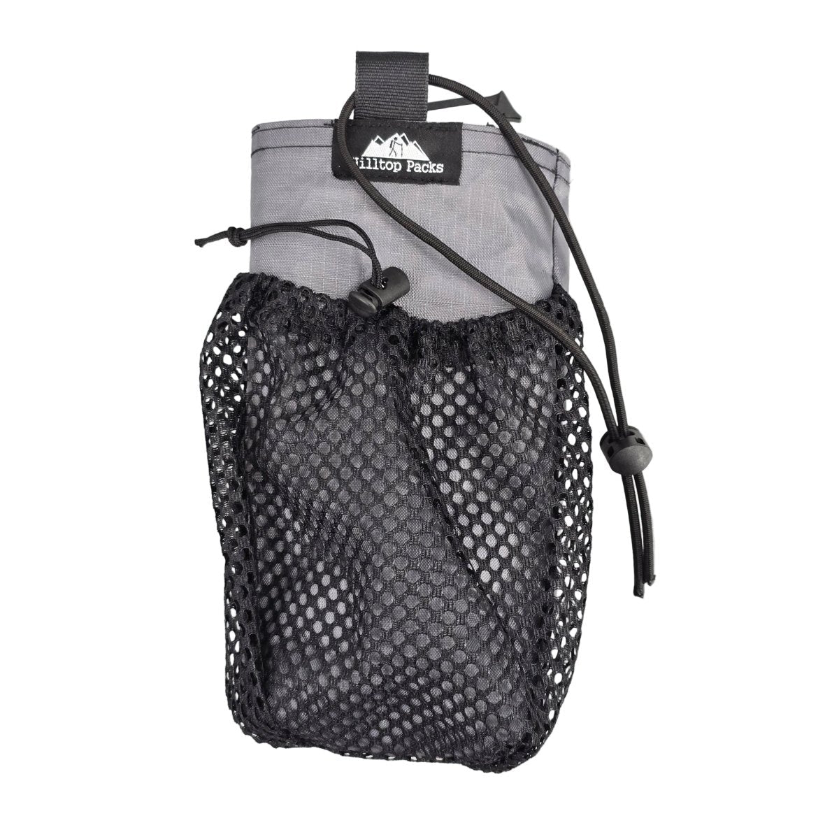 Ultralight Water Bottle Pouch with gray top and mesh pocket by Hilltop Packs LLC on Tampa Home & Garden Store