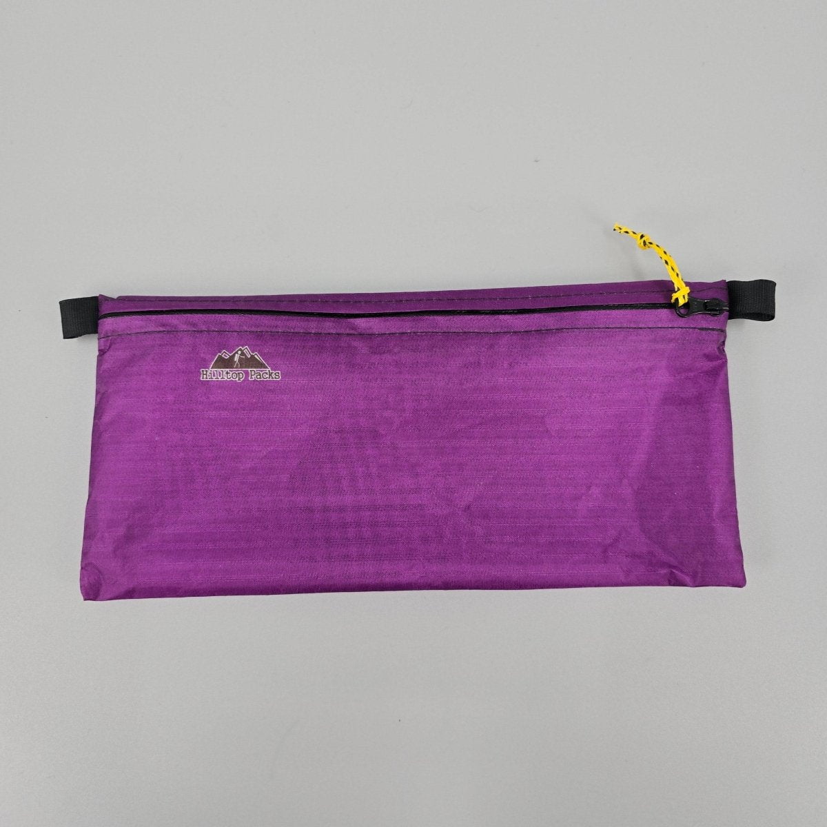 Ultralight purple zipper pouch organizer with yellow zip pull; Hilltop Packs LLC travel pouch on Tampa Home & Garden Store