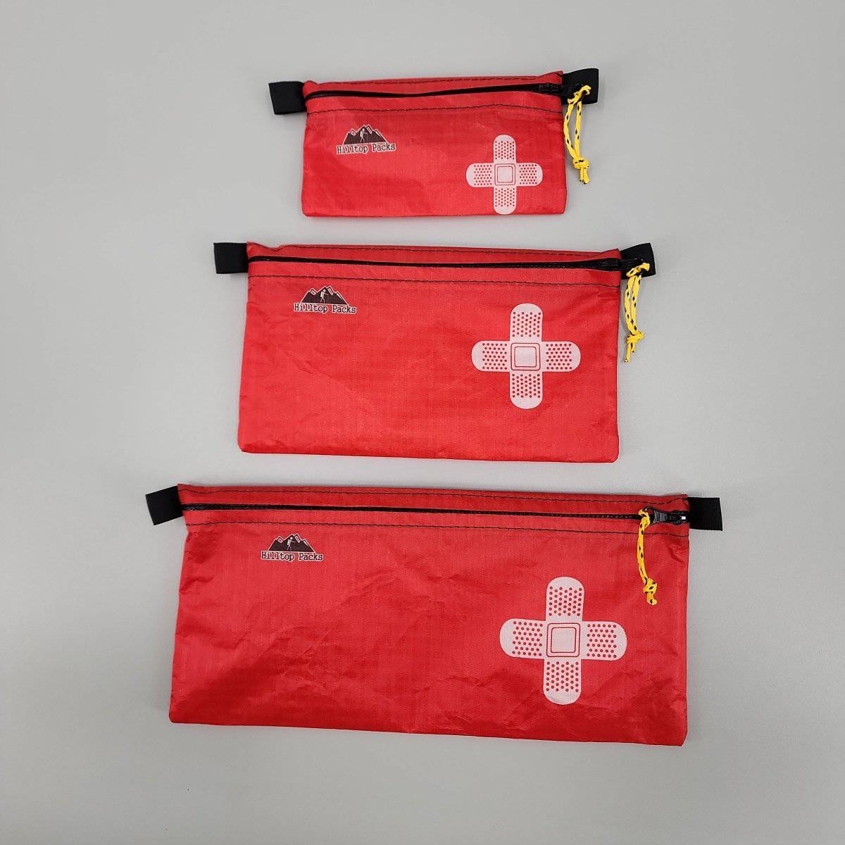 Ultralight zip pouch organizer red travel pouches 3, white cross patch, Hilltop Packs LLC on Tampa Home & Garden Store