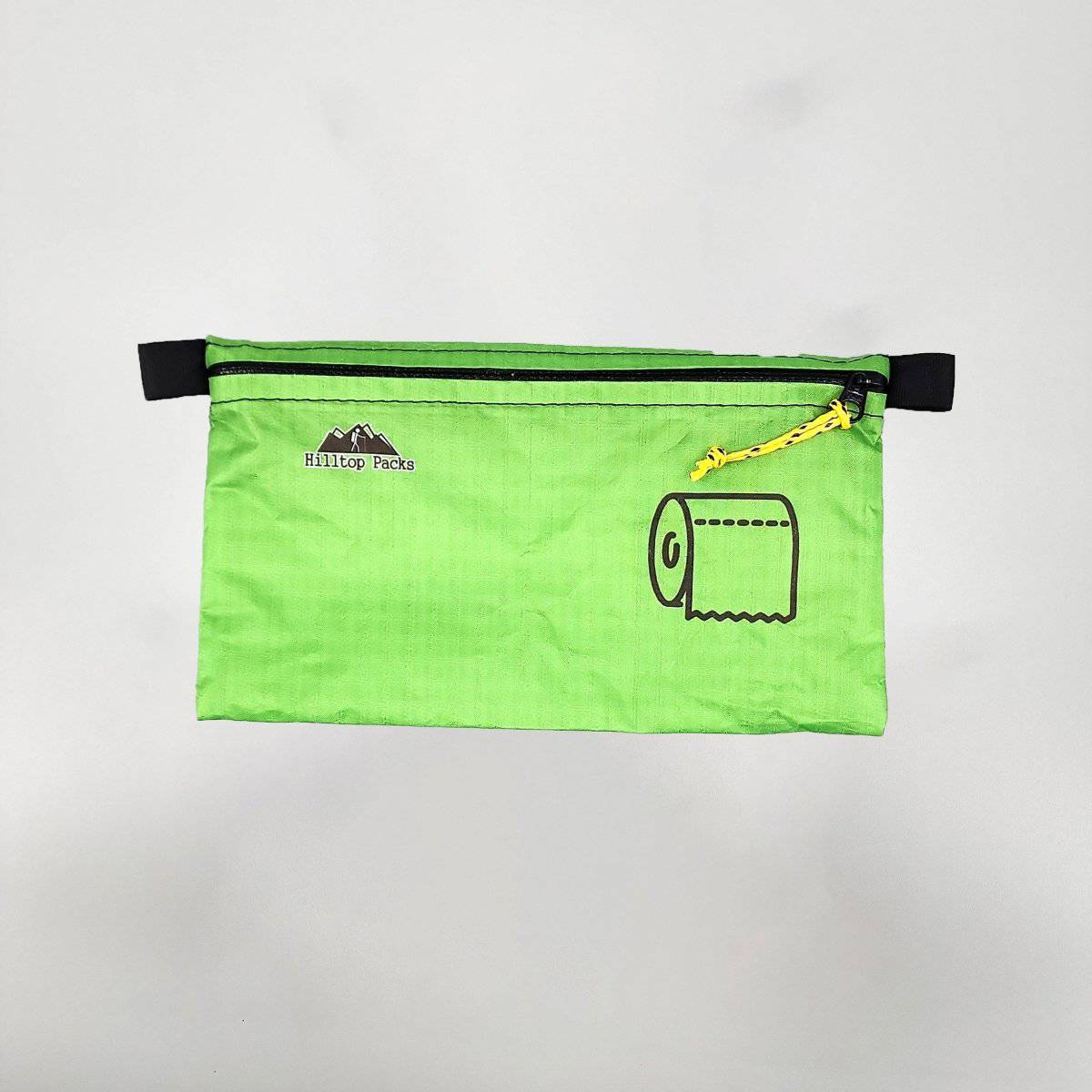 Ultralight Zipper Pouch Organizer green pouch black zipper yellow pull Hilltop Packs branding on Tampa Home & Garden Store