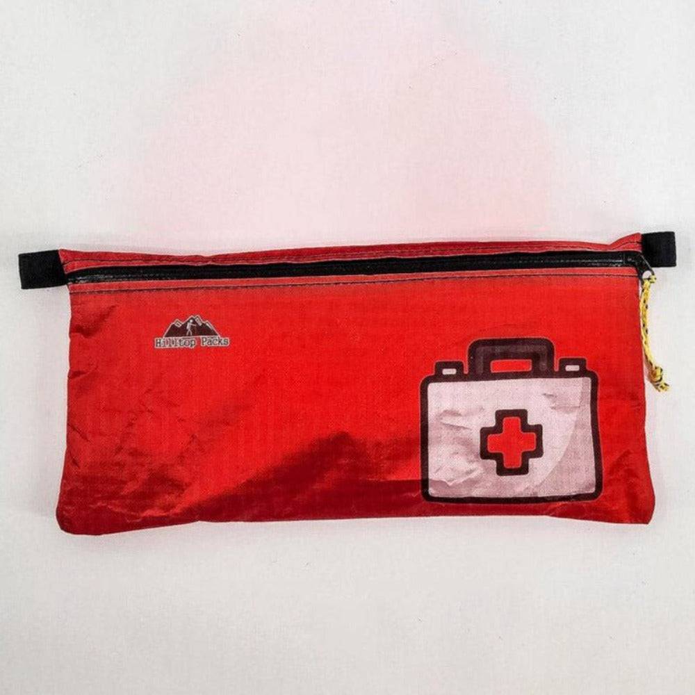 Ultralight zipper pouch organizer in red with Hilltop Packs LLC logo, travel pouch on Tampa Home & Garden Store