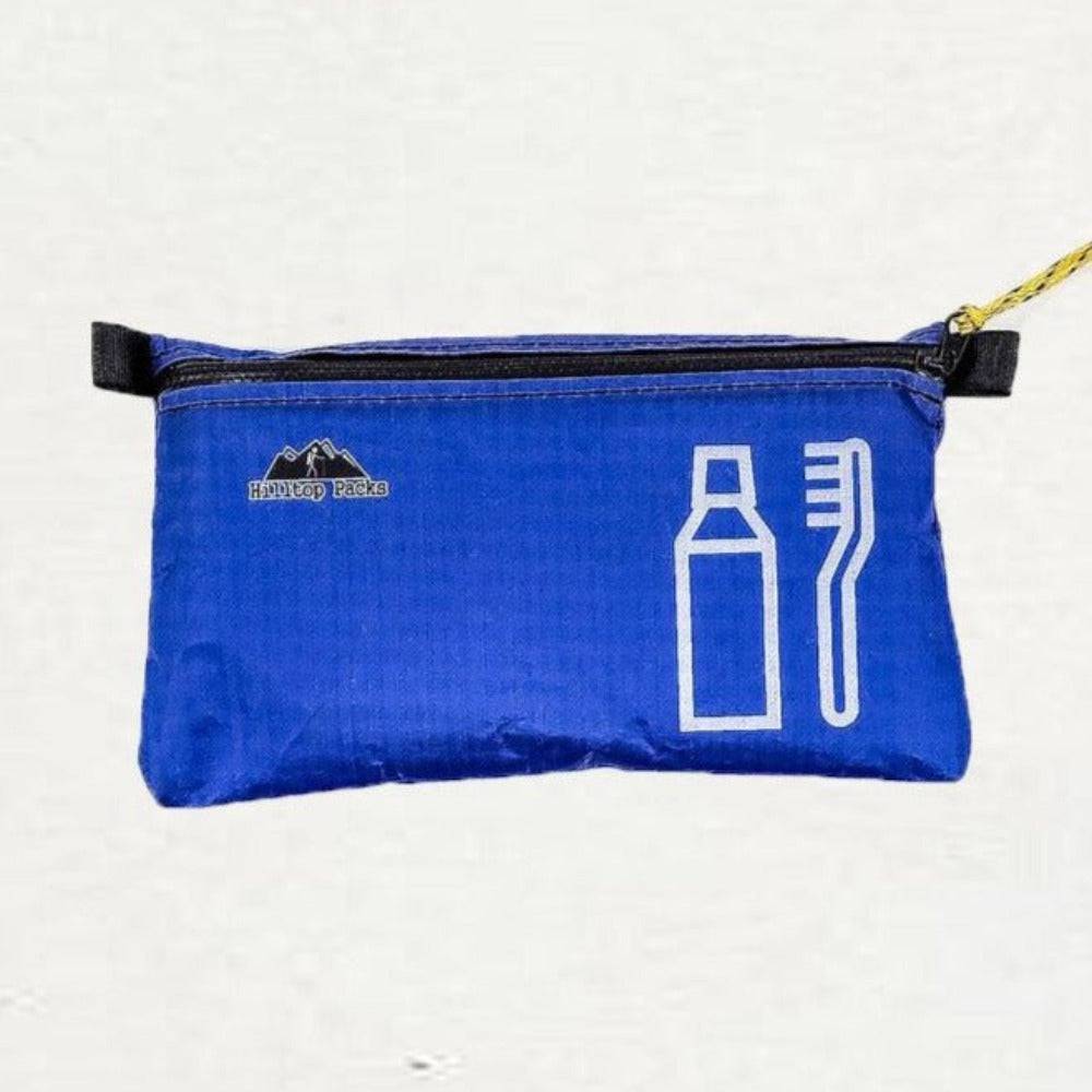 Ultralight Zipper Pouch Organizer blue travel pouch with bottle and comb icons Hilltop Packs LLC on Tampa Home & Garden Store