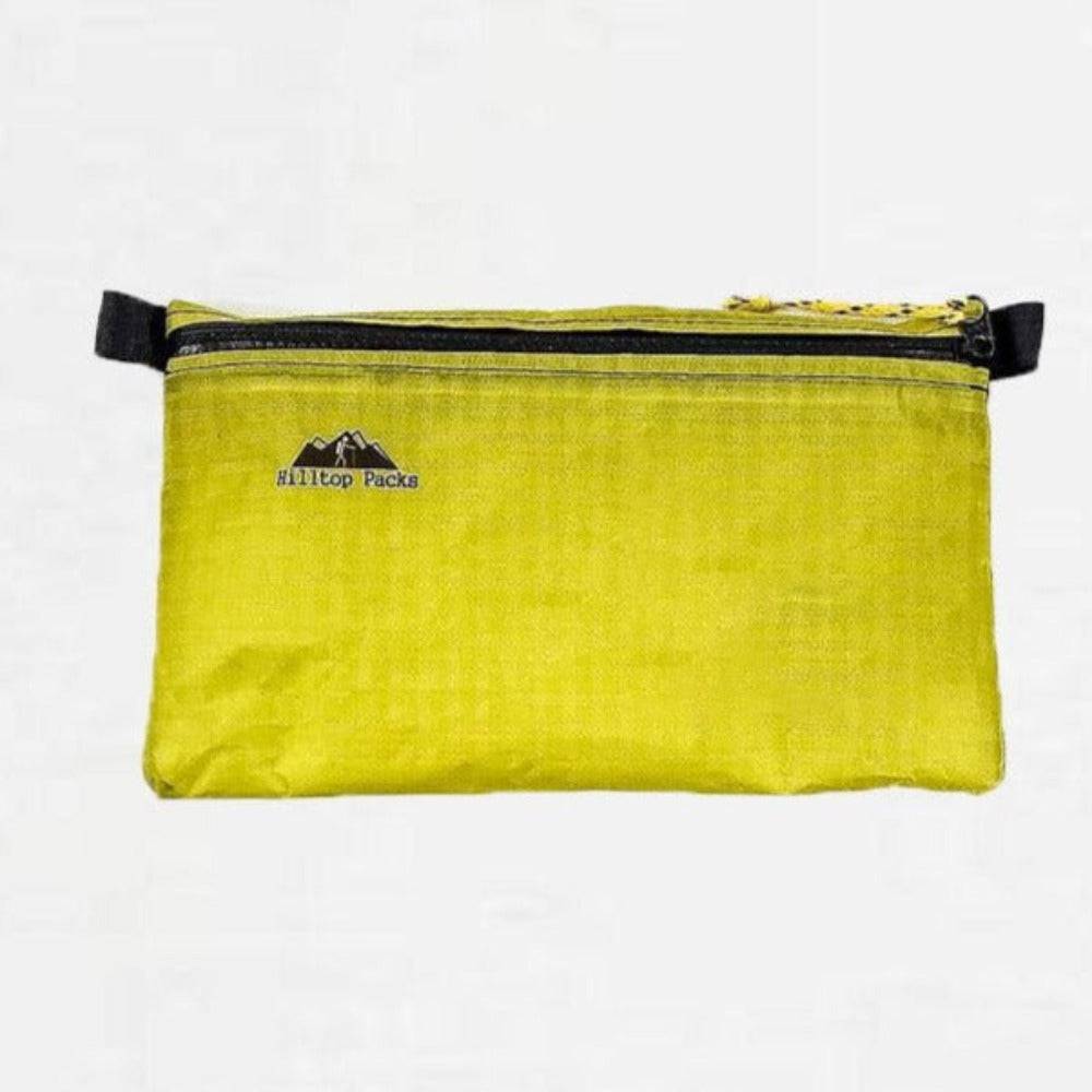 Ultralight zipper pouch organizer lime yellow with black zipper Hilltop Packs logo travel pouch on Tampa Home & Garden Store