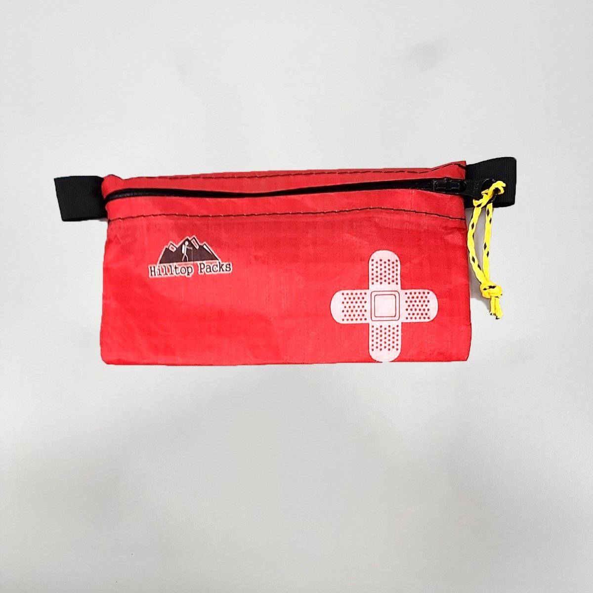 Ultralight Zipper Pouch Organizer red pouch by Hilltop Packs, black strap, yellow zipper pull on Tampa Home & Garden Store