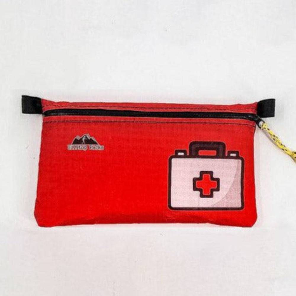 Ultralight Zipper Pouch Organizer red with medical cross graphic Hilltop Packs LLC logo on Tampa Home & Garden Store
