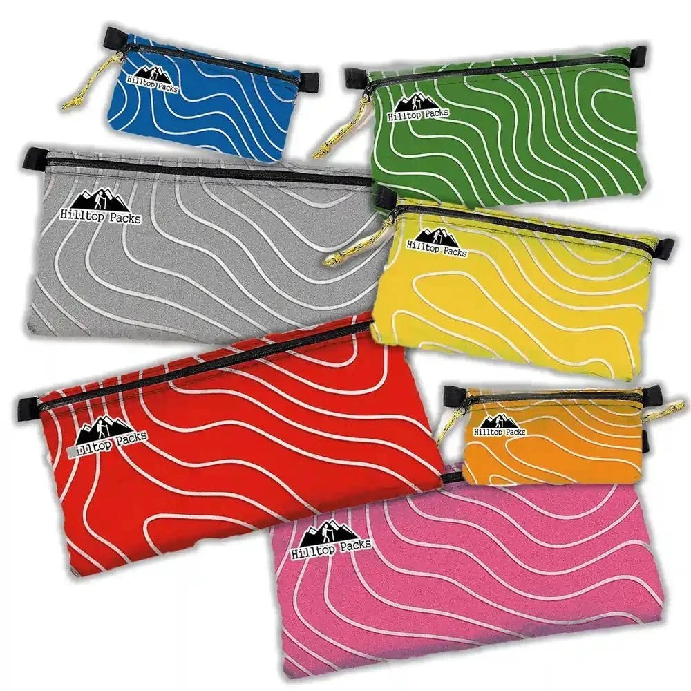Ultralight Zipper Pouch Organizer Series 3 camping pouches with lines Hilltop Packs logo on Tampa Home & Garden Store