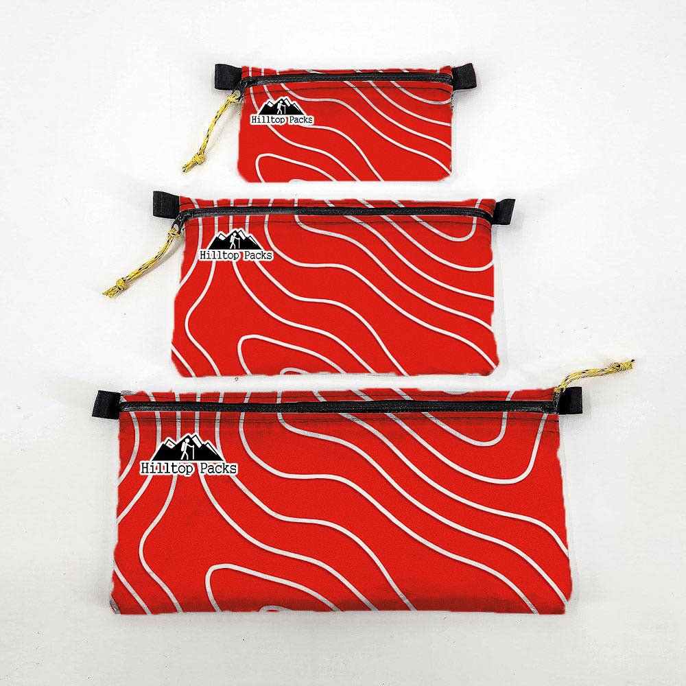 Ultralight Zipper Pouch Organizer Series 3 red patterned pouches, 3-pack by Hilltop Packs on Tampa Home & Garden Store