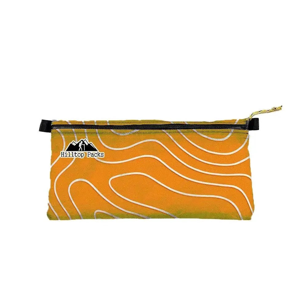 Ultralight Zipper Pouch Organizer orange-patterned with white contour lines Hilltop Packs LLC on Tampa Home & Garden Store