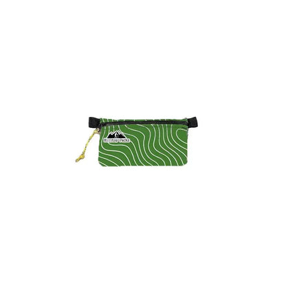 Ultralight zipper pouch green with white wave pattern, yellow zipper pull, Hilltop Packs LLC on Tampa Home & Garden Store