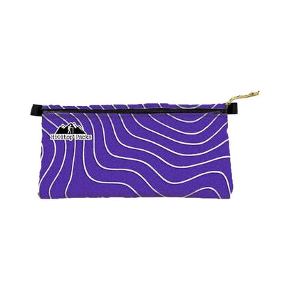 Ultralight zipper pouch organizer Series 3 in purple with wave lines, Hilltop Packs LLC logo on Tampa Home & Garden Store