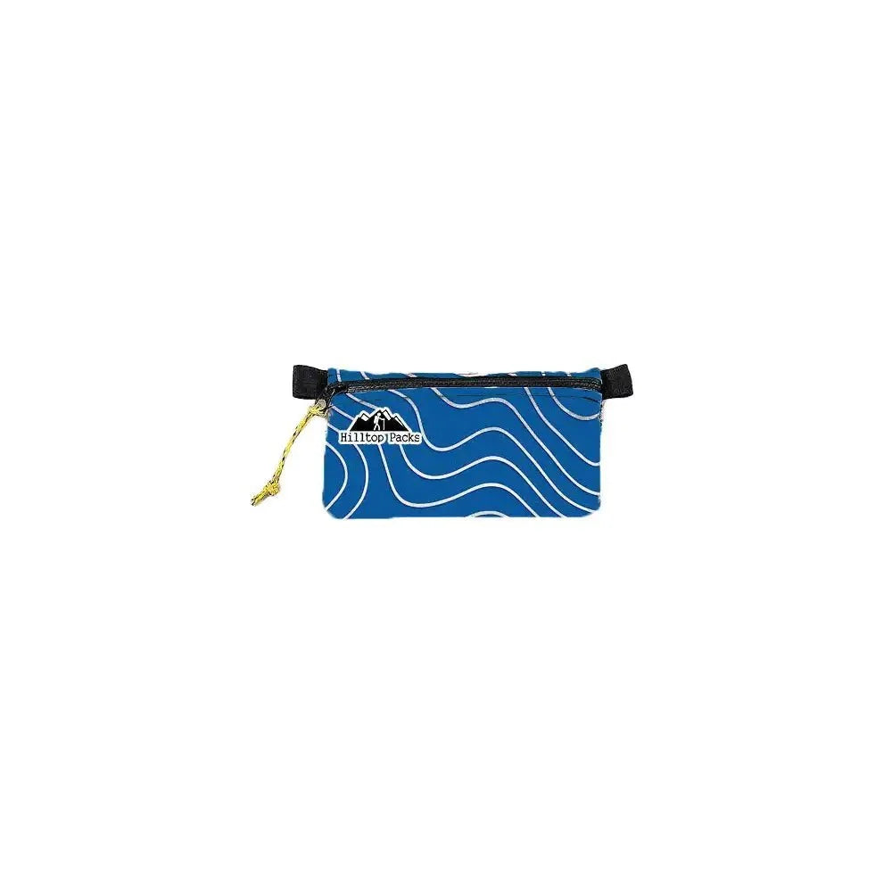 Ultralight Zipper Pouch Organizer blue wave pattern with yellow pull by Hilltop Packs LLC on Tampa Home & Garden Store
