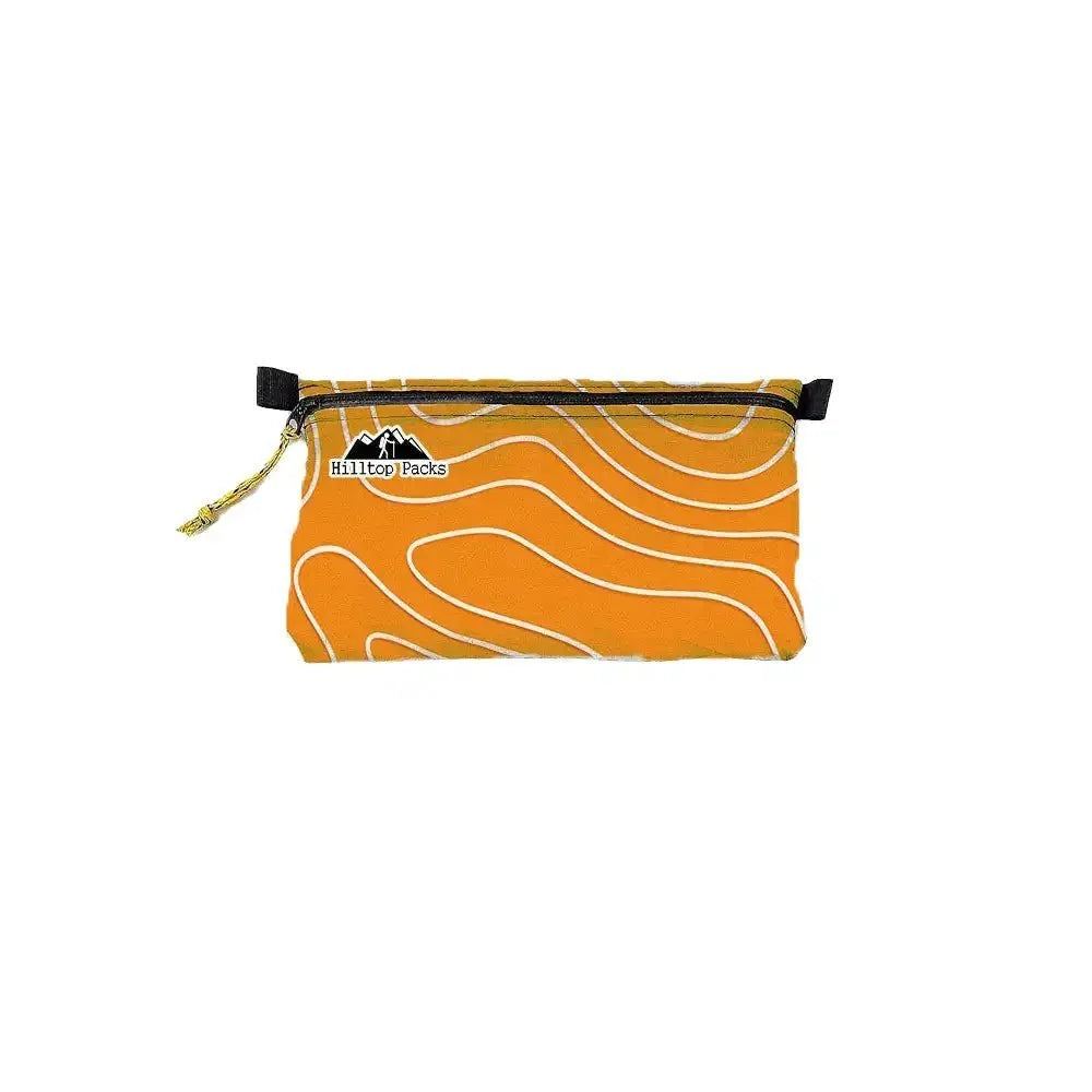 Ultralight Zipper Pouch Organizer orange with white wave pattern, Hilltop Packs logo on Tampa Home & Garden Store