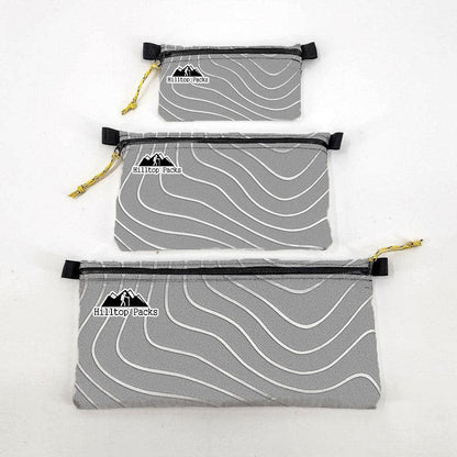 Ultralight zip pouch organizer 3-pack gray pouches with yellow pulls Hilltop Packs LLC on Tampa Home & Garden Store