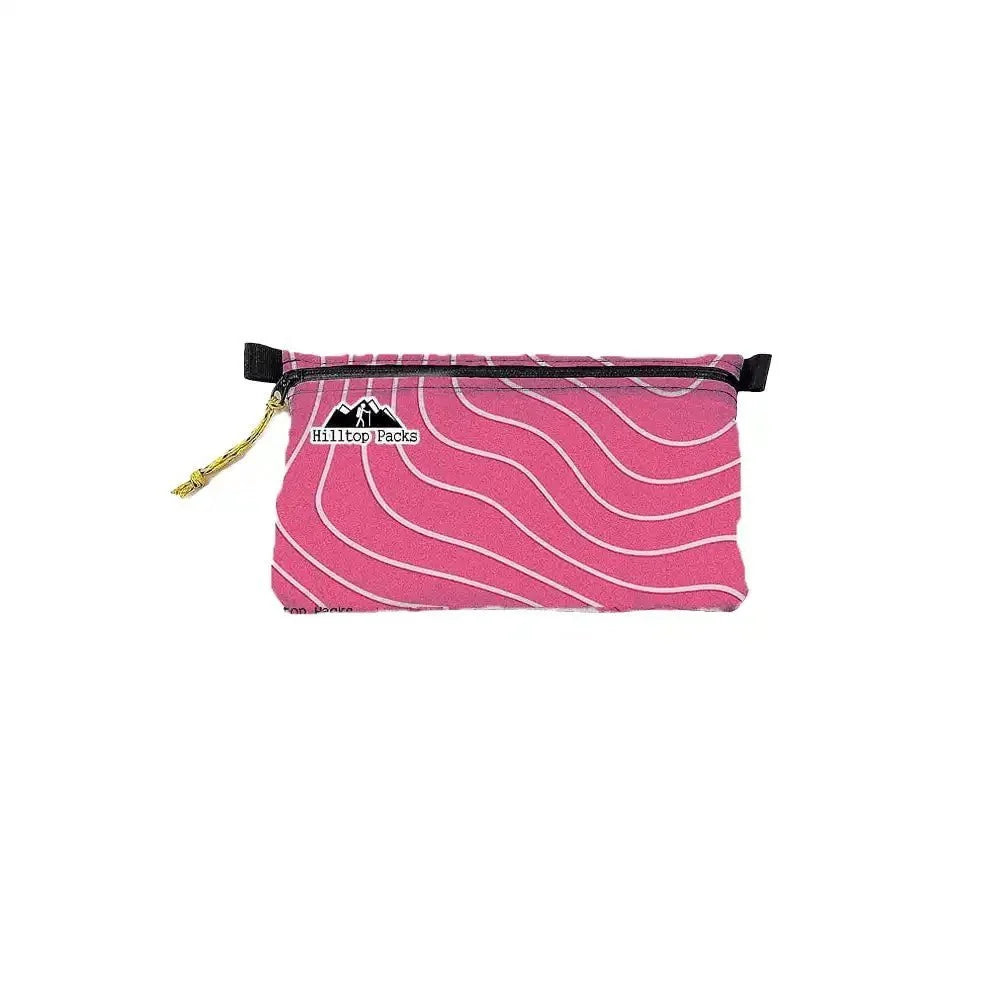 Ultralight zipper pouch organizer in pink with white wave pattern by Hilltop Packs LLC on Tampa Home & Garden Store