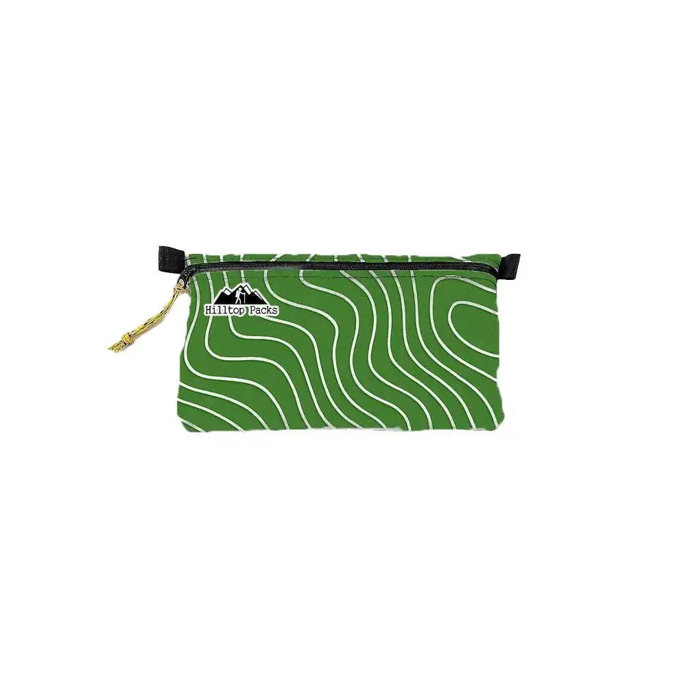 Ultralight zip pouch organizer Series 3 green waves Hilltop Packs LLC, yellow zipper pull on Tampa Home & Garden Store