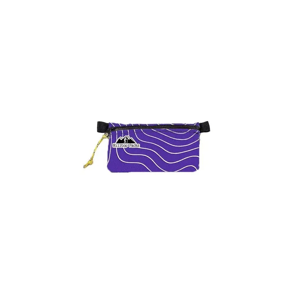 Ultralight Zipper Pouch Organizer purple with white waves, yellow zipper pull Hilltop Packs logo on Tampa Home & Garden Store